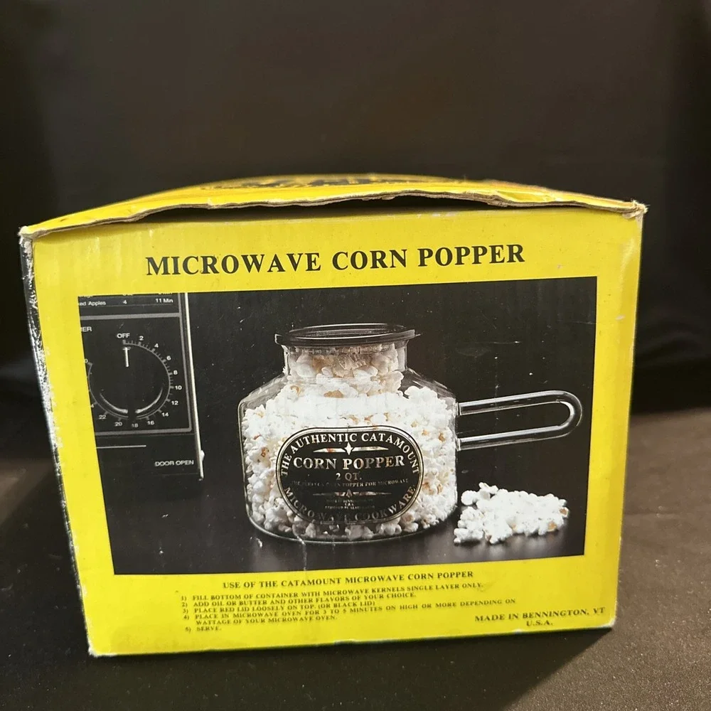 Vintage The Authentic Catamount Corn Popper 2 QT  Microwave With User‎ Guide